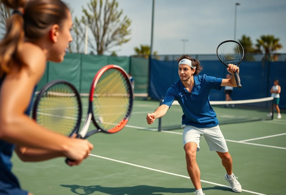 Northwestern State tennis players competing in Bearkat Invitational