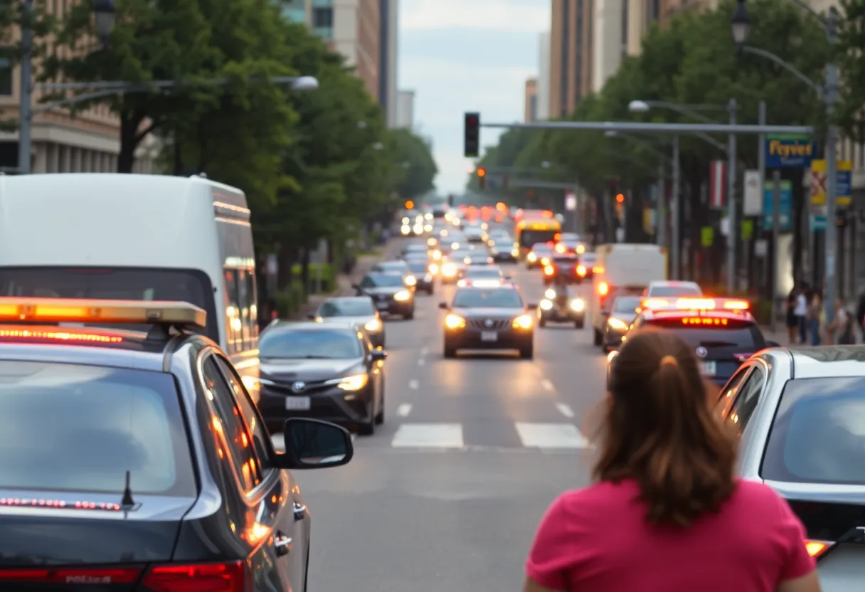 Traffic intersection in Priceville after a police chase incident