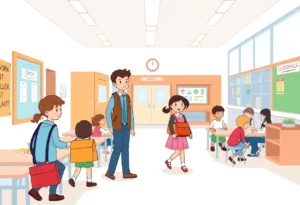Illustration of a safe school environment