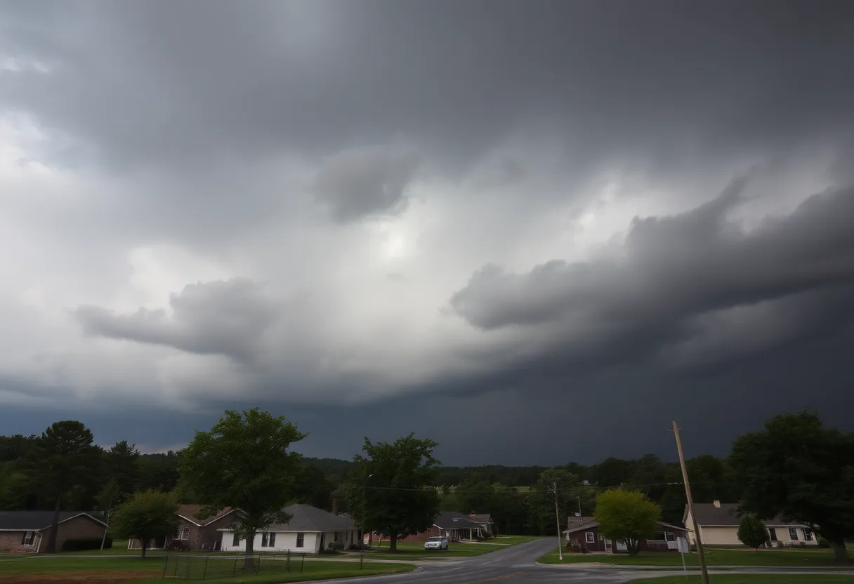 Stormy weather creating dark clouds over North Alabama