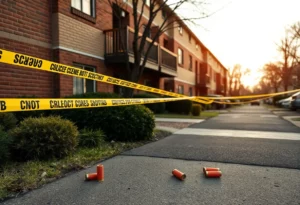 Scene of a shooting incident at The Onyx Apartments in Huntsville