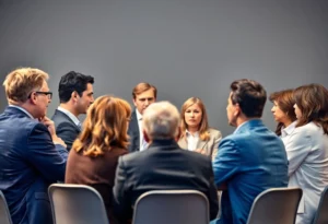 Conceptual image illustrating conflicting ideologies in political advocacy.