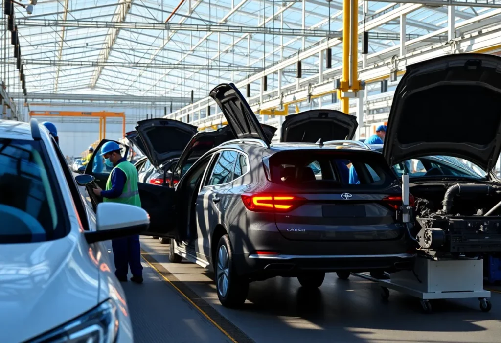 Workers at Toyota manufacturing facility in Huntsville