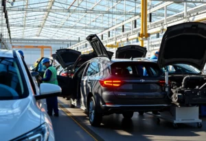 Workers at Toyota manufacturing facility in Huntsville