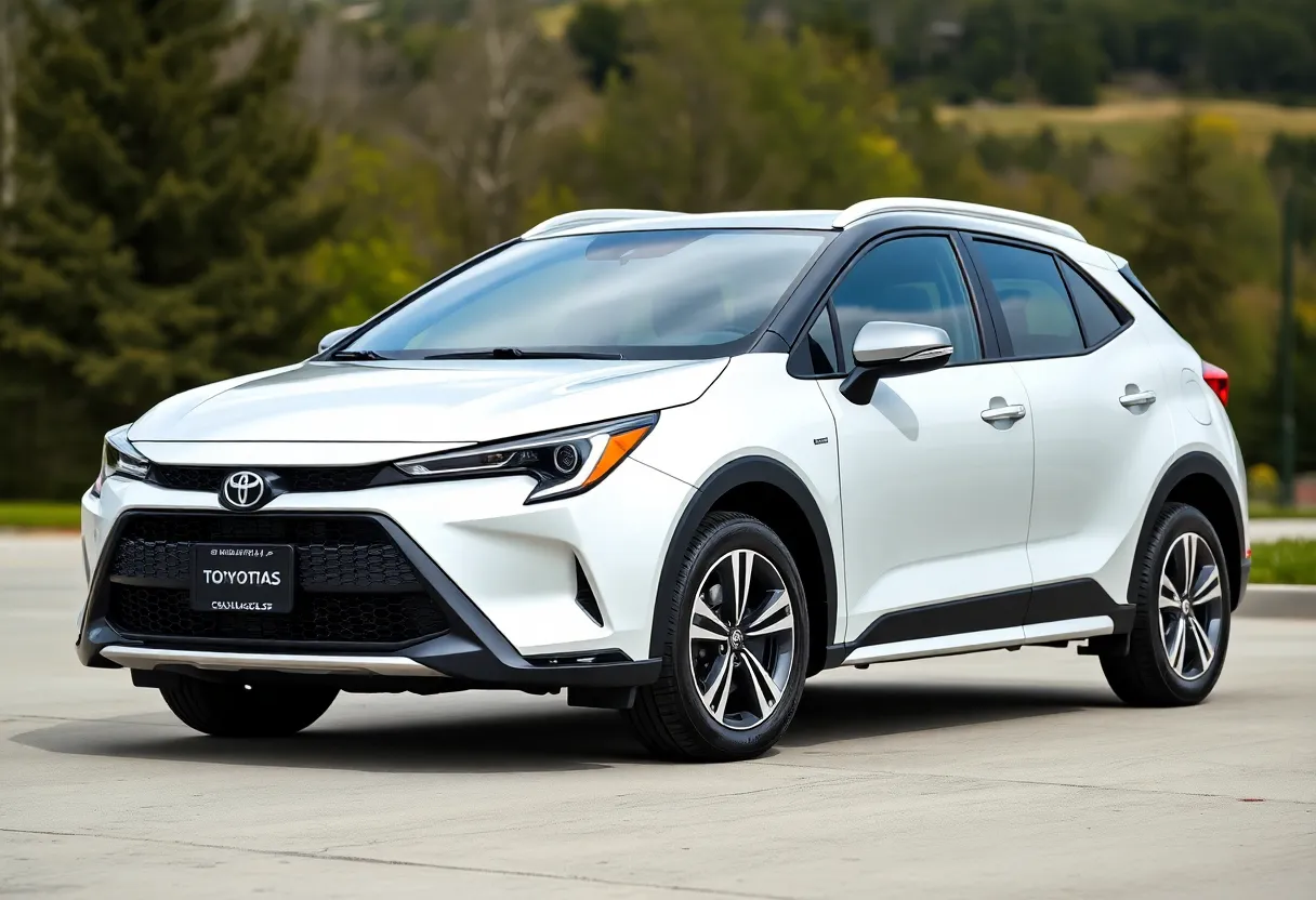 2022 Toyota Corolla Cross parked in a scenic location