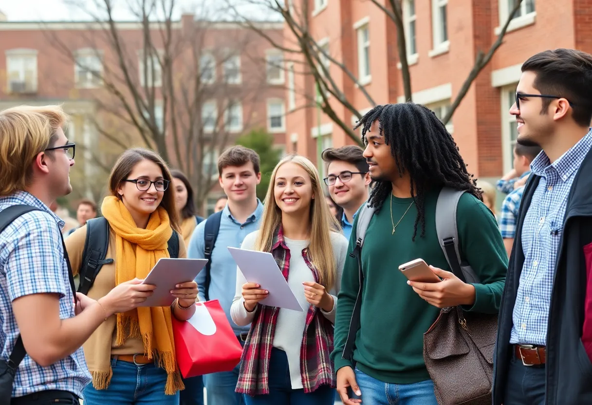 Young conservatives engaging in discussions on campus