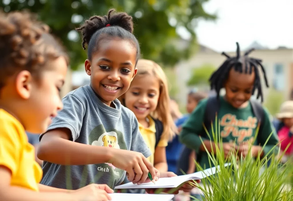 Children at a charter school engaging in educational activities