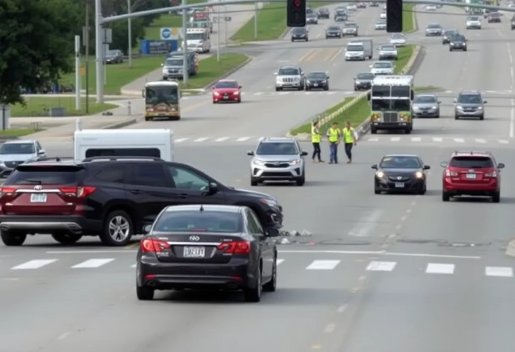 Emergency crews respond to a vehicle collision in Huntsville