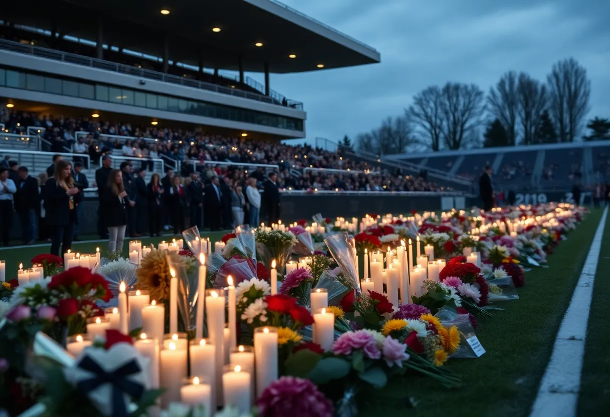 Community vigil honoring the Anderson family after the tragic plane crash.