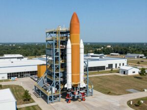 Aerospace manufacturing facility showing Blue Origin's expansion in Huntsville AL.