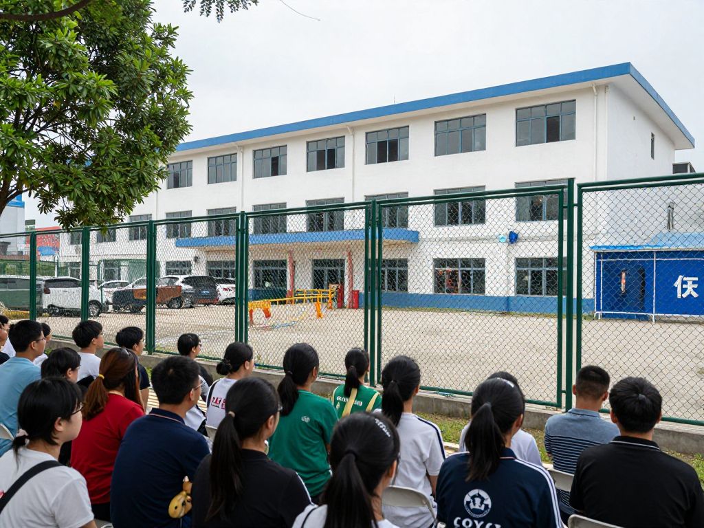 Community members discussing concerns about juvenile facility safety