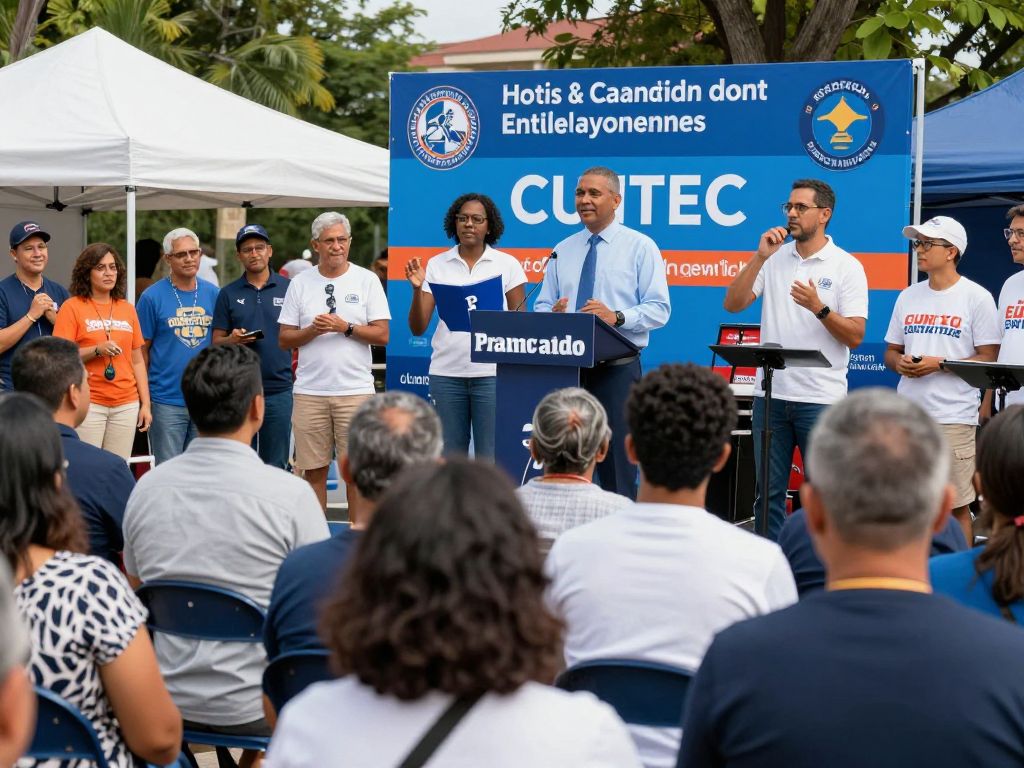 Citizens participating in a local political event in Huntsville AL
