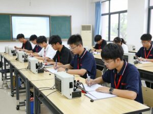 Students participating in manufacturing training at Drake State Community College