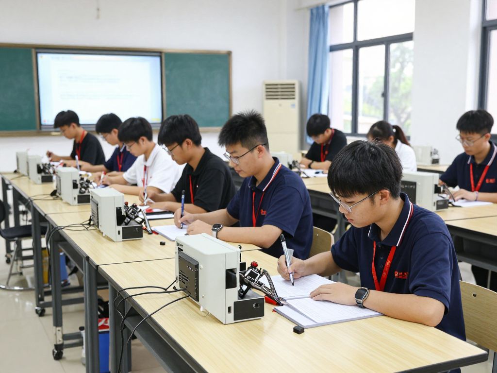Students participating in manufacturing training at Drake State Community College