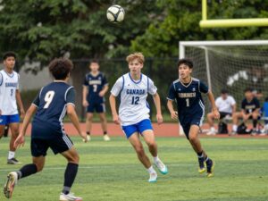 Diverse high school athletes competing in various sports representing public and private schools.