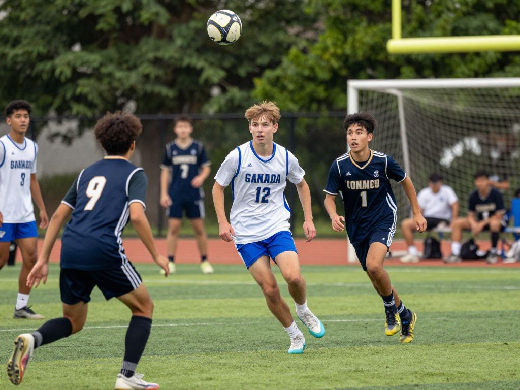 Diverse high school athletes competing in various sports representing public and private schools.