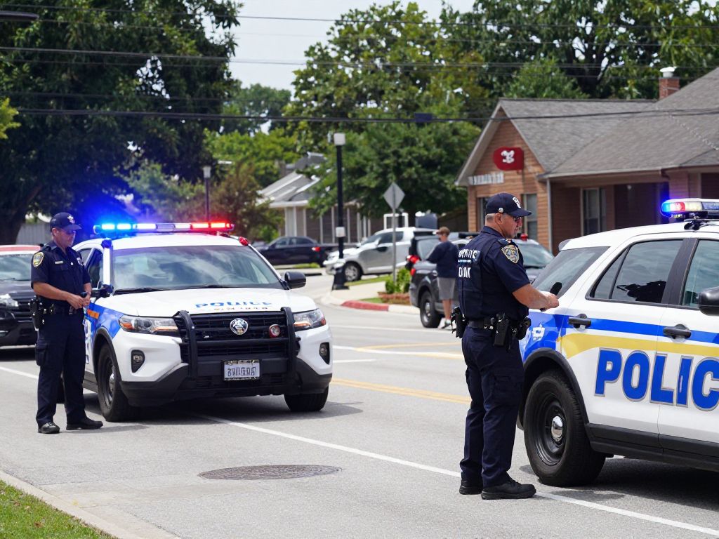 Police vehicles in response to an emergency in South Huntsville