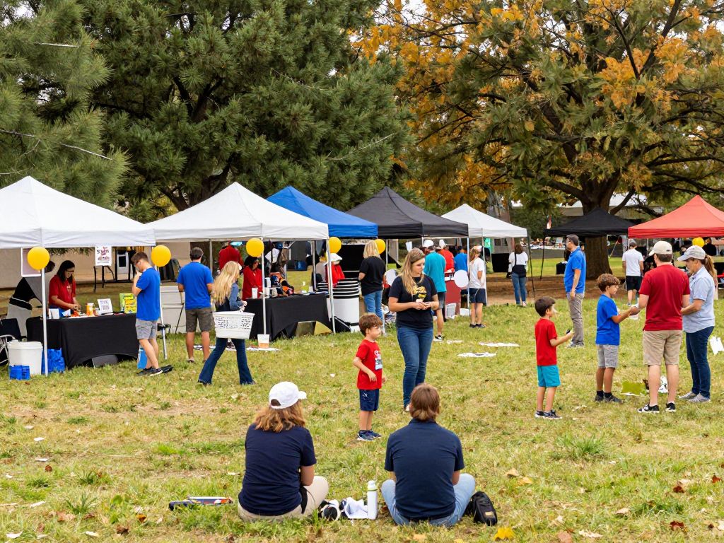 Families enjoying community events in Huntsville, Alabama.
