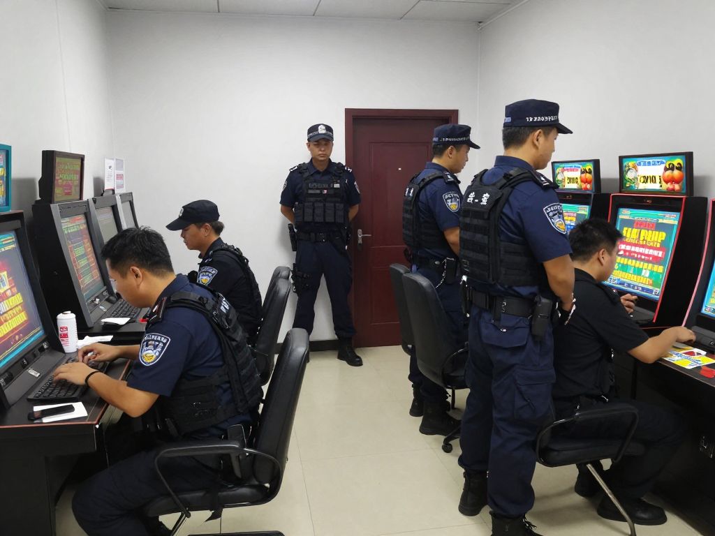 Huntsville Police SWAT team conducting a raid on illegal gambling operation