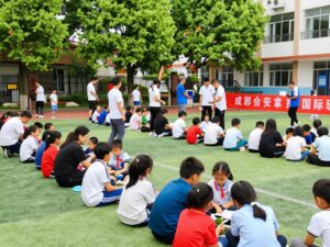 Families enjoying activities at the KLA Schools Huntsville Grand Reopening Celebration