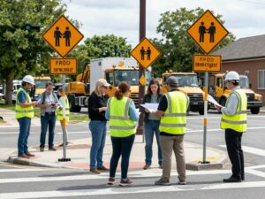 Community members engaging at the State Route 69 improvement project meeting.