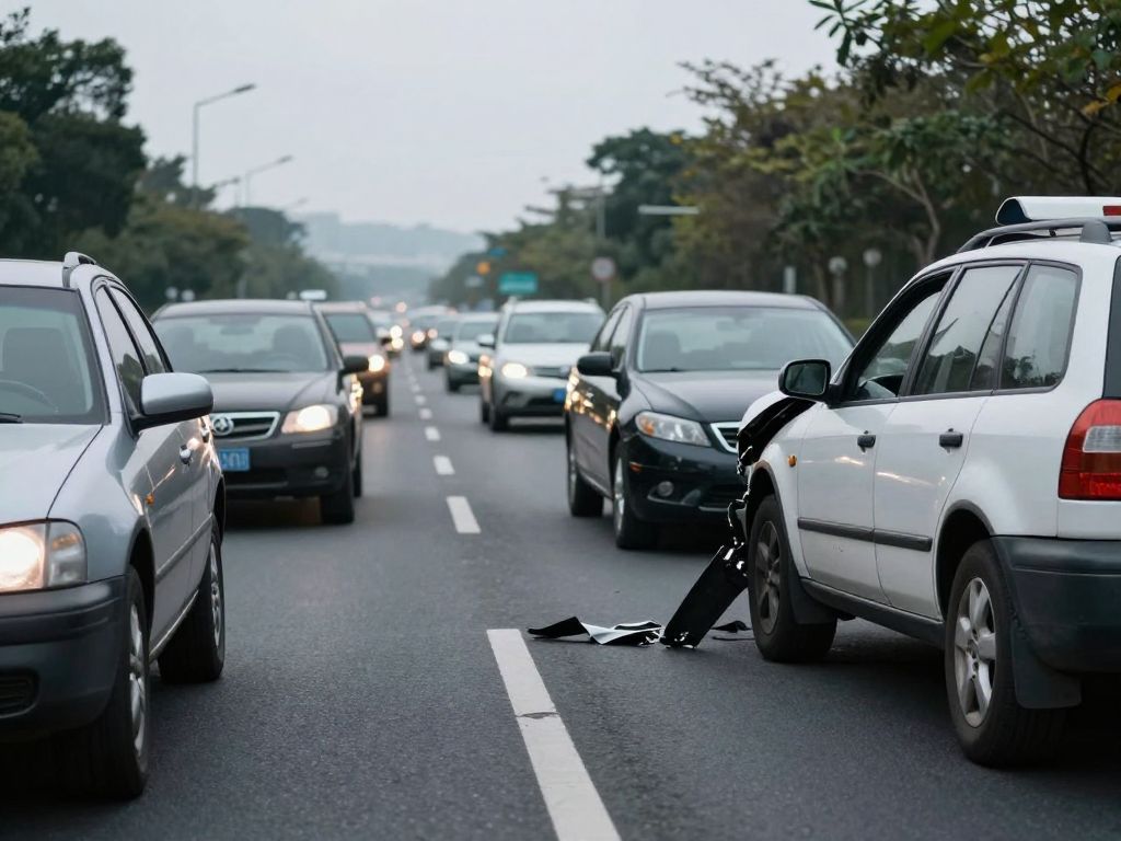 Aftermath of a traffic accident on U.S. Highway 43