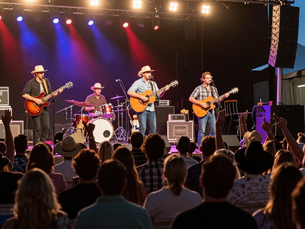 Concert scene featuring 90s country music artists in Huntsville
