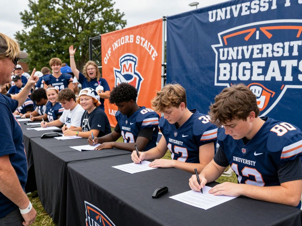 AAMU football recruits signing their commitments during National Signing Day.