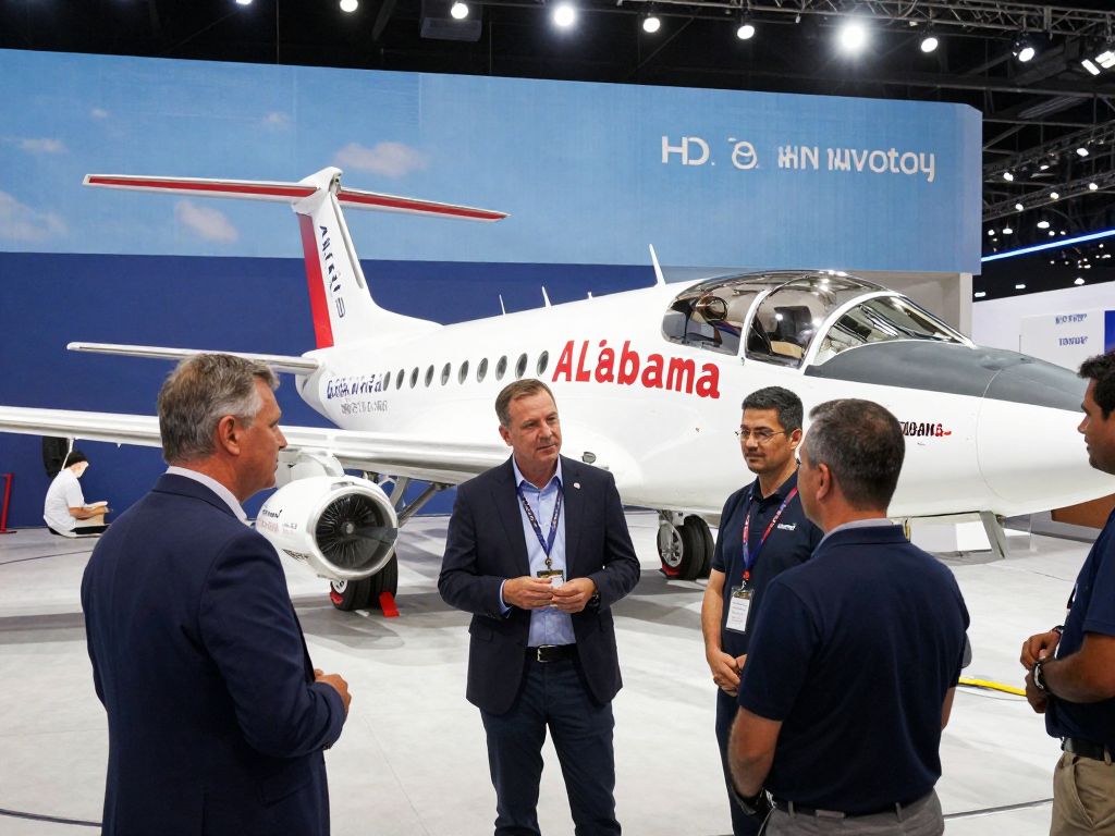 Alabama aerospace representatives showcasing their industry at the Singapore Airshow.