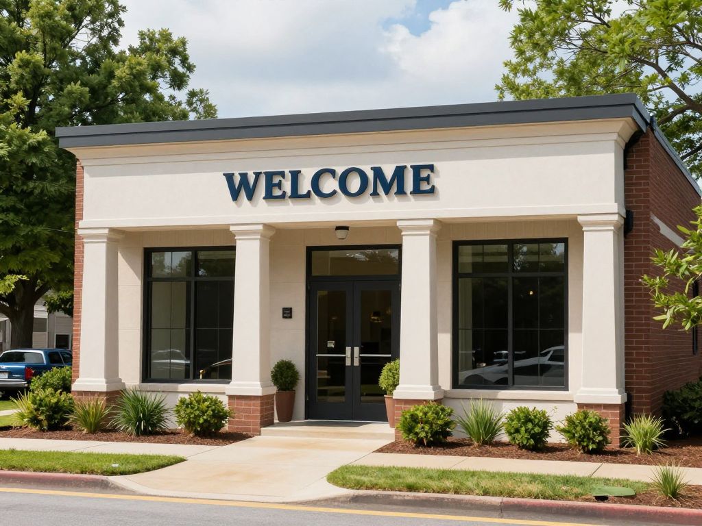 Modern bank building representing Alabama ONE Credit Union