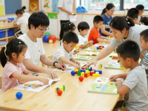 Families participating in the Books, Balls & Blocks early childhood development event.