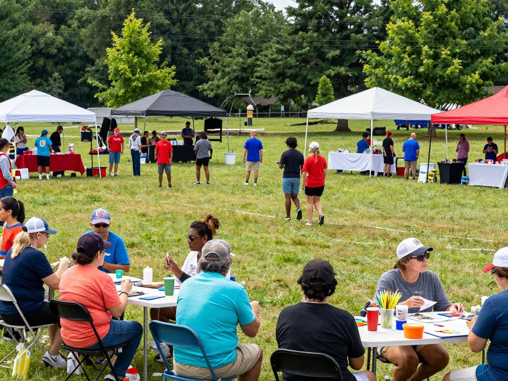 Residents participating in community events in Huntsville Alabama