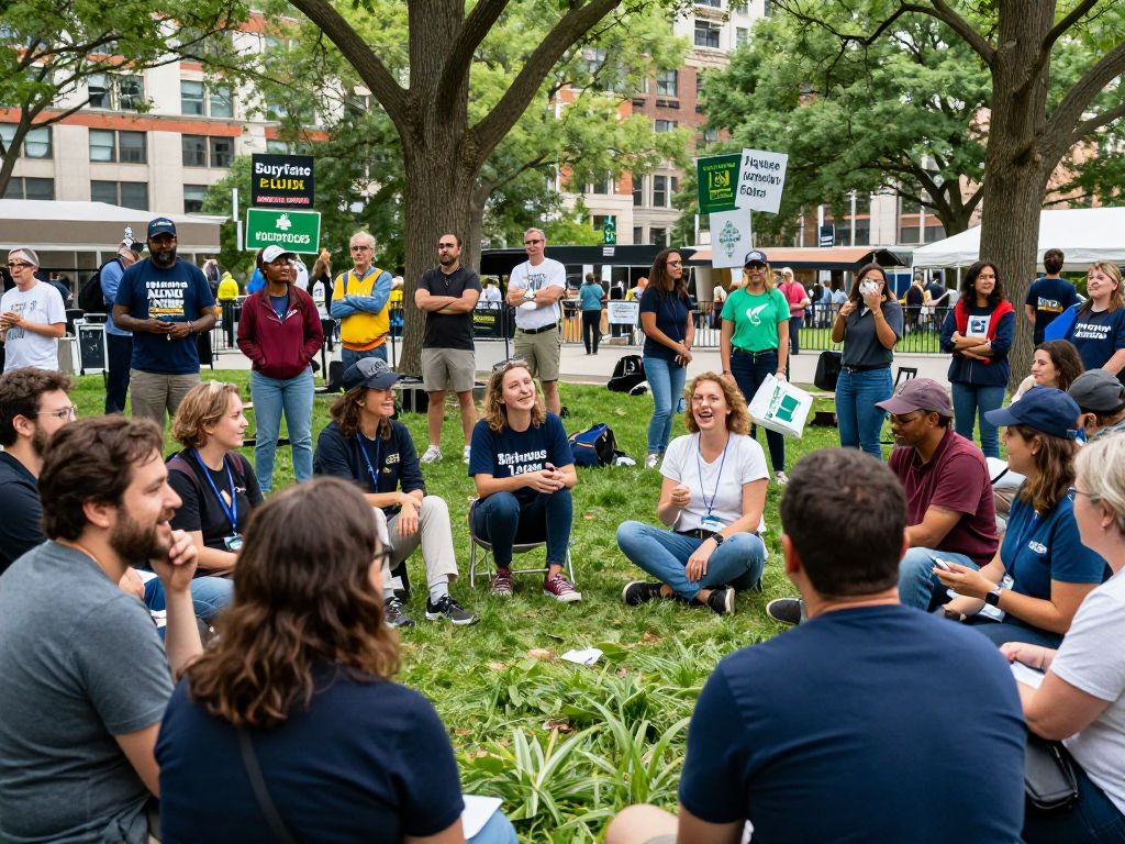Crowd engaging with Doug Jones campaign in Huntsville