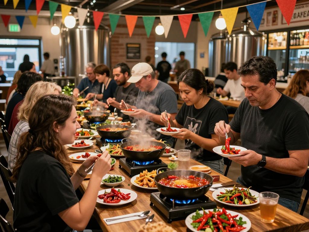 Participants cooking chili at the Druid City Brewing Chili Cook-Off.