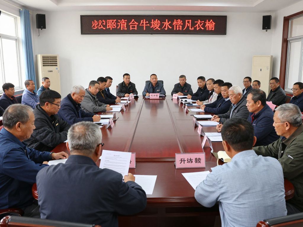 Farmers gathered at a meeting to protest water rate increases.