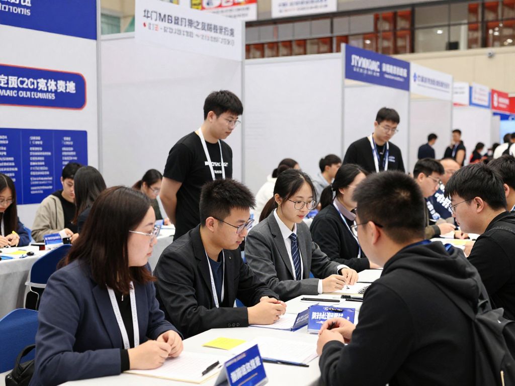 Students participating in the Golden Eagle Career Connection career fair at Athens High School.