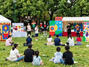 Community members celebrating at Huntsville Art Festival.