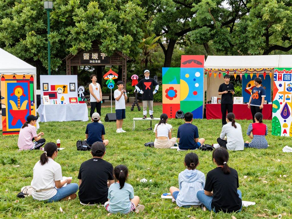 Community members celebrating at Huntsville Art Festival.