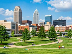 Vibrant city landscape of Huntsville, Alabama showcasing community and growth.