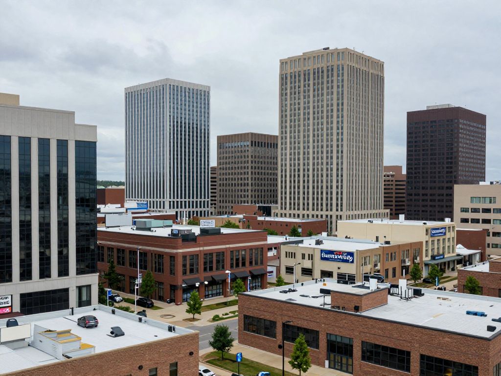 Modern skyline of Huntsville, depicting commercial real estate growth.