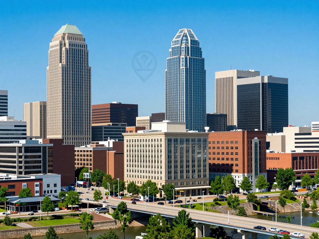 Cityscape of Huntsville illustrating economic growth and development.