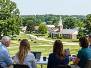 A vibrant scene of Madison County representing economic growth and collaborative leadership.