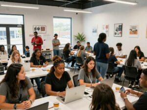 Entrepreneurs collaborating in North Alabama