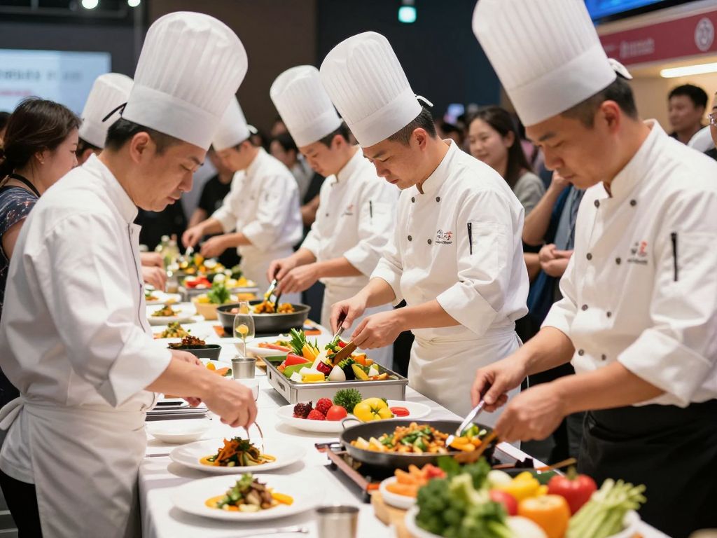 Chefs competing in the Rocket Chef Culinary Competition in Huntsville.