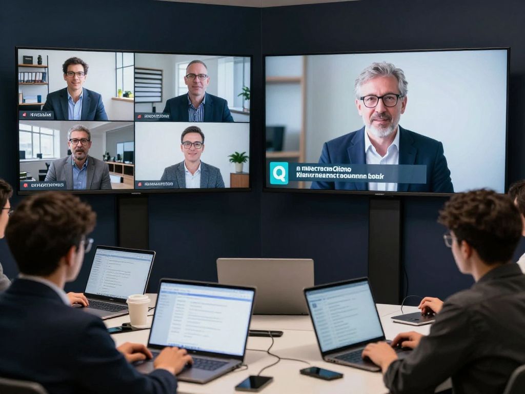 Participants engaging in a virtual CEO webinar with industry leaders