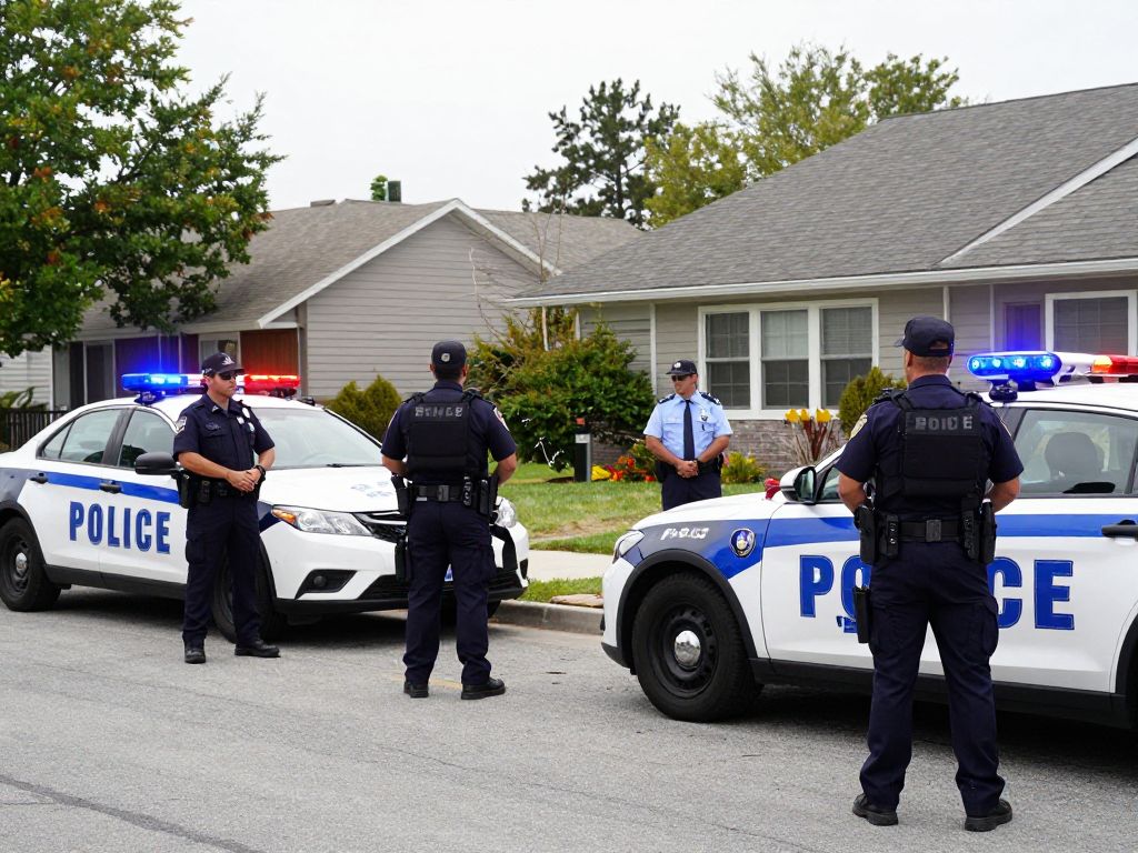 Local law enforcement at the scene of a domestic violence standoff in Tuscaloosa