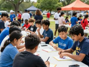 Teens participating in community skill-building activities in Huntsville