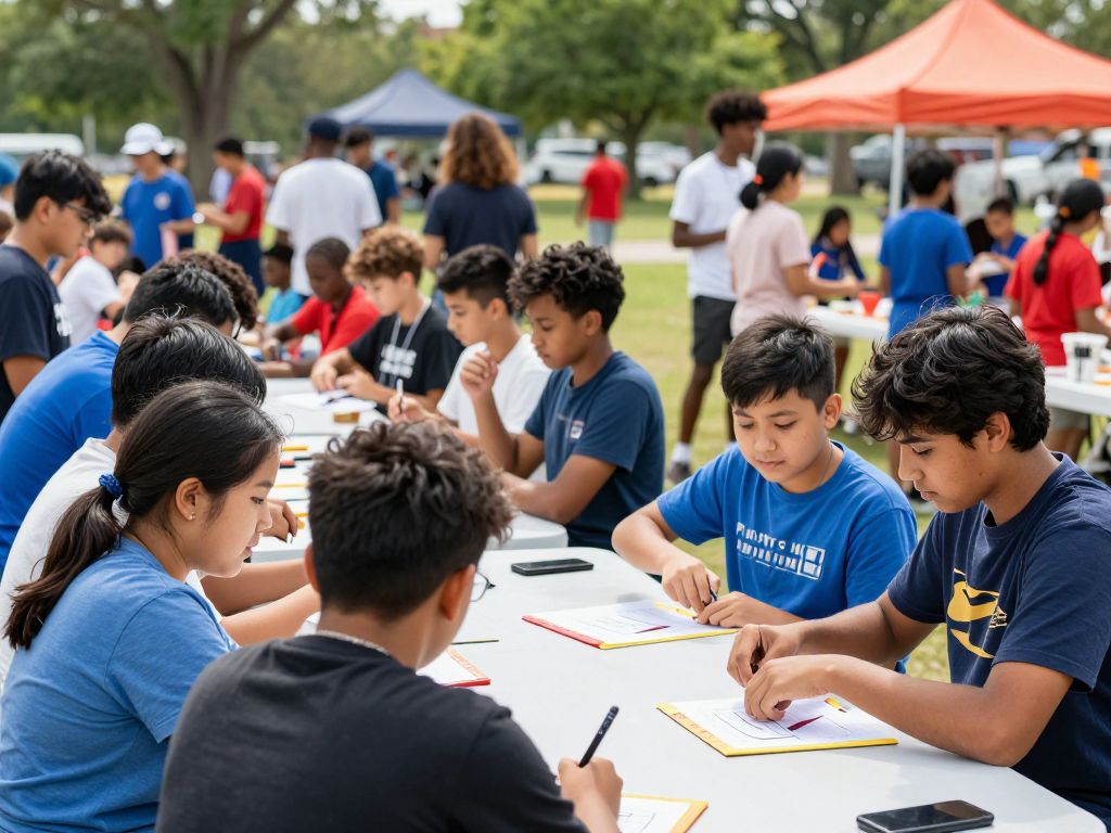 Teens participating in community skill-building activities in Huntsville
